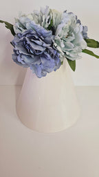 Cream Vase with Blue Peonies Floral Arrangement image 2