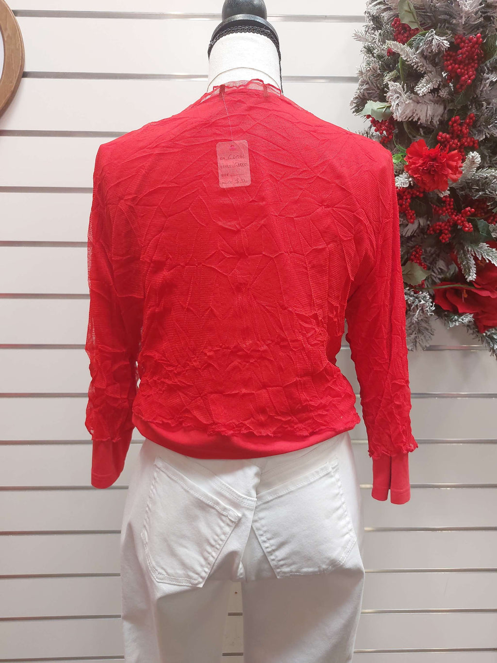 Sheer Red Cardigan - 14 image 1
