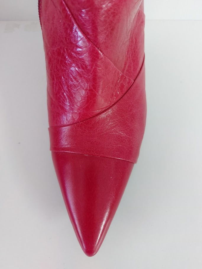 Footloose Red Leather Knee High Boots - 41 image 2