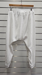 Lounge White Drop Crotch Pants - 10 image 1