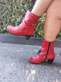 Softwaves Red Leather Ankle Boots - 42 image 0