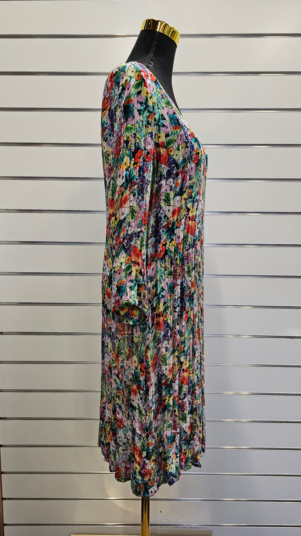 Blue Illusion Floral Dress 100% Viscose - S image 1