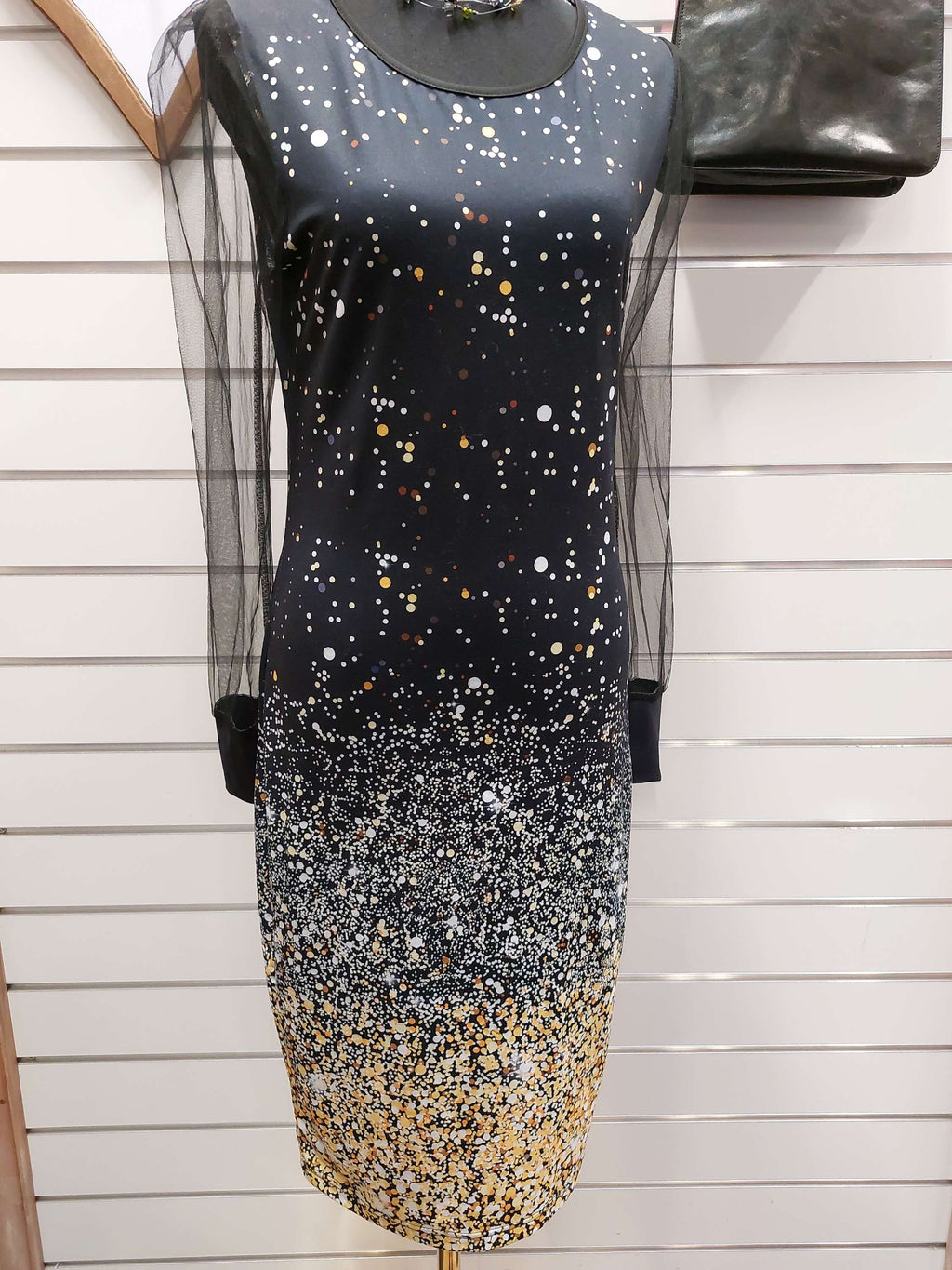 Black & Yellow Spotty Dress - M image 1