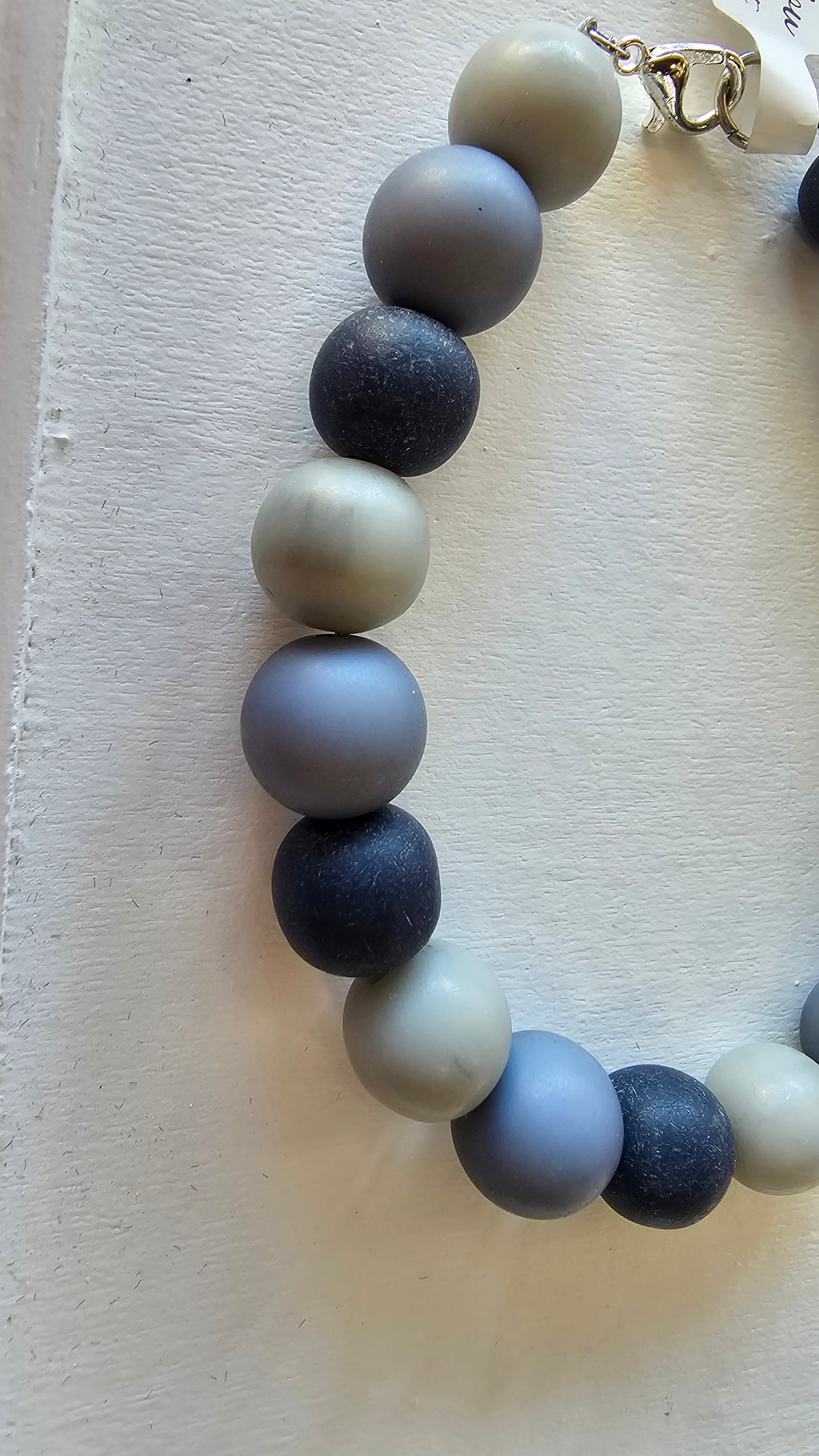 Grey Wood Beaded Bracelet image 1