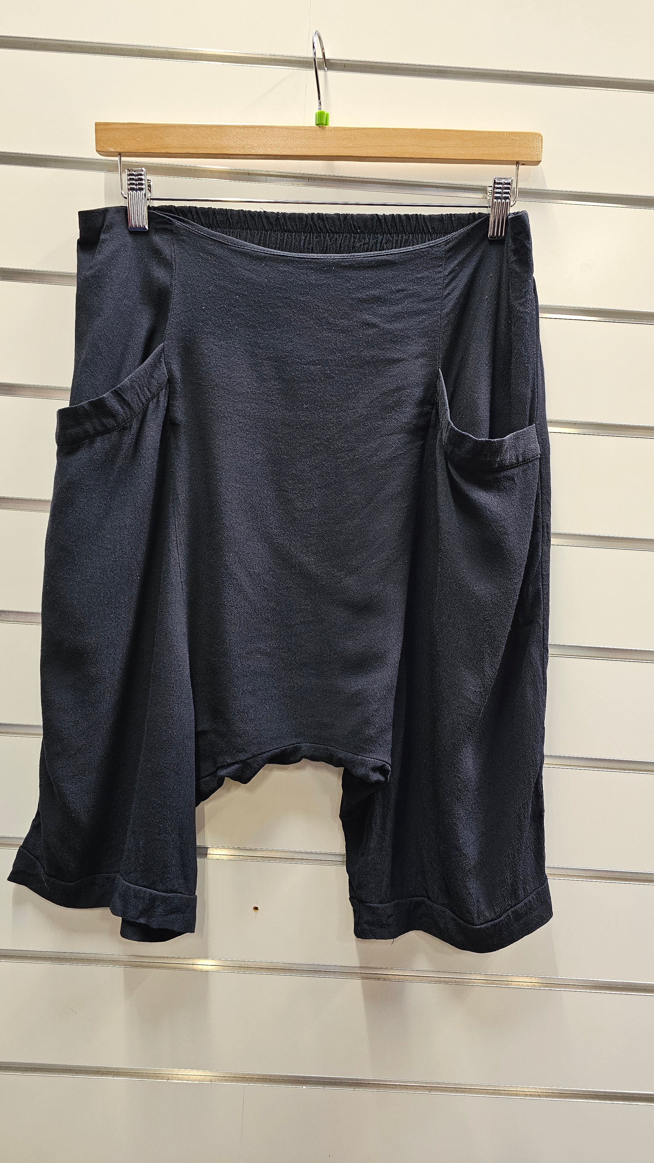 Ivyblue Black 100% Viscose Drop Crotch Shorts - 12 image 0