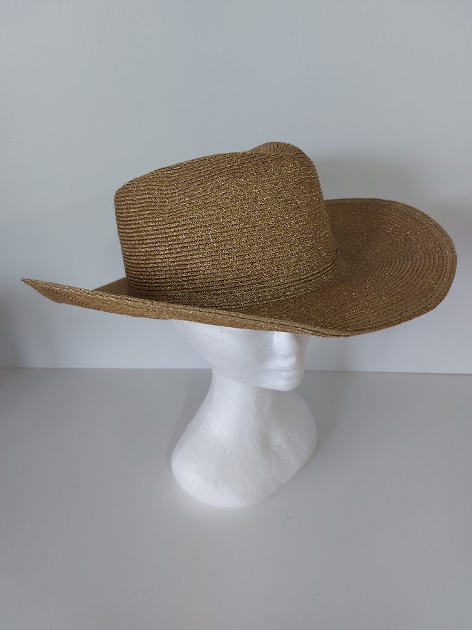 Gold Wide Brimmed Hat - 57CM image 0