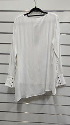 Marco Polo White Long Sleeve Blouse 100% Viscose - 12 image 1