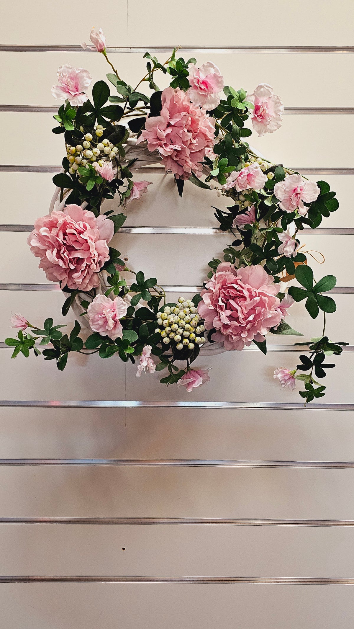 Pink Floral Cane Wreath image 0