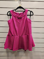 City Chic Pink High Neck Peplum Blouse - S/M image 1