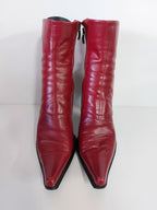 Red Leather Ankle Boots - 41 image 2