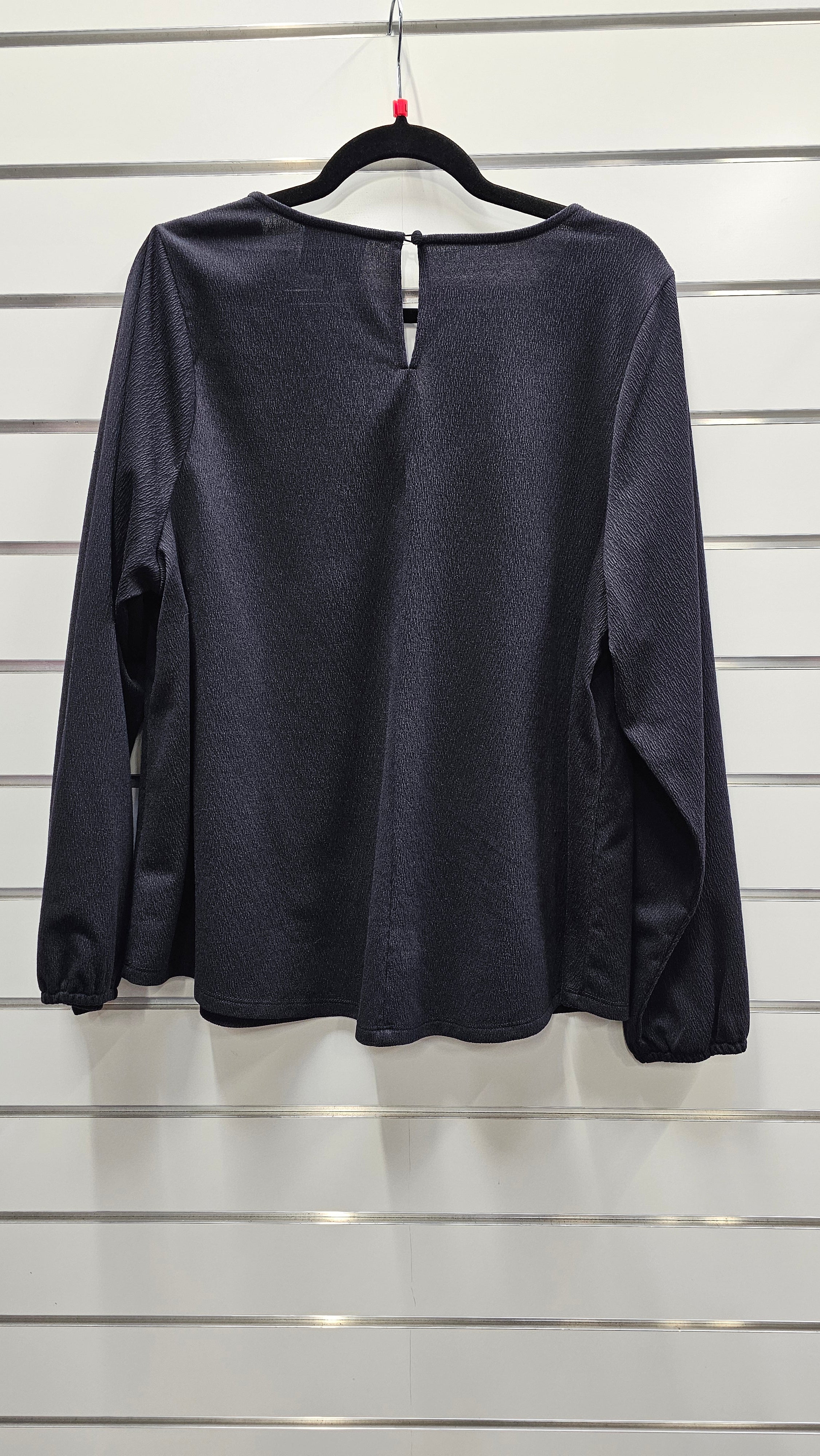 Studio Curve Long Sleeve Blouse Navy Blue - L image 1