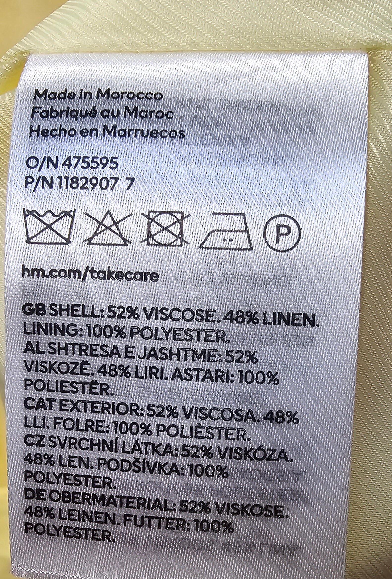 H&M Yellow Jacket Viscose And Linen Blend - L image 3