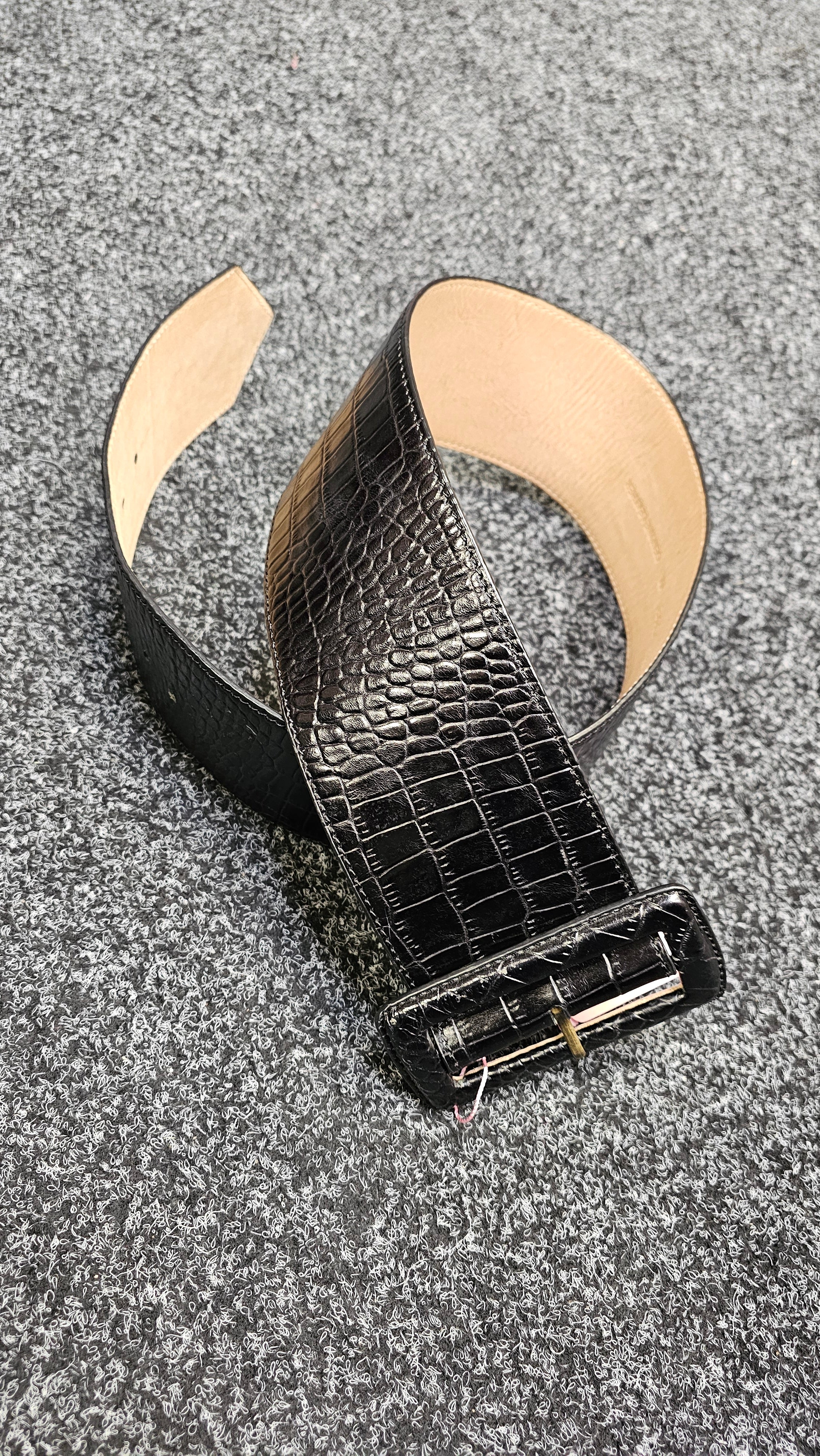 Cue Black Leather Belt - M image 0