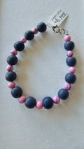 Grey And Pink Beaded Bracelet image 0