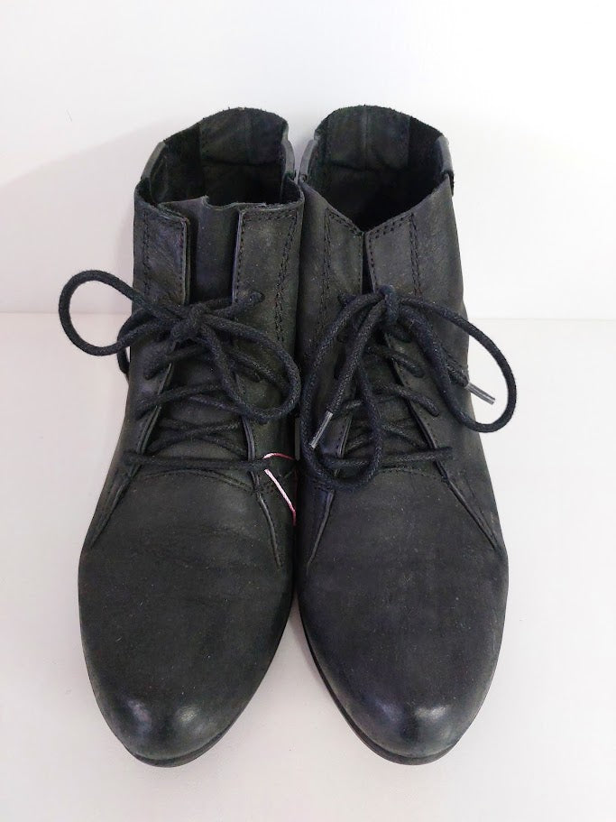 Jo Mercer Black Pleather Ankle Boots - 40 image 1