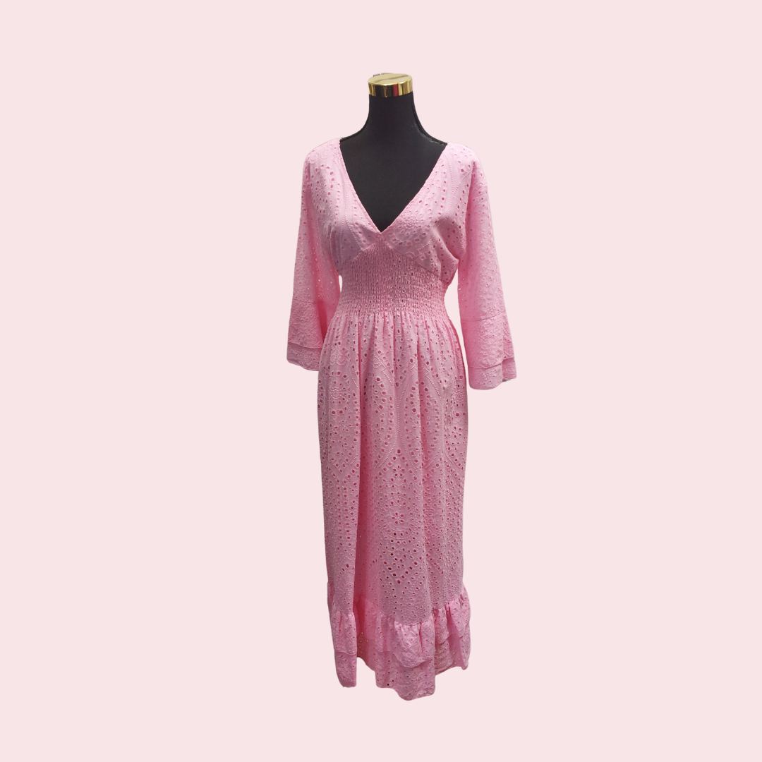 Baby Pink Embroidered Dress - XL image 0