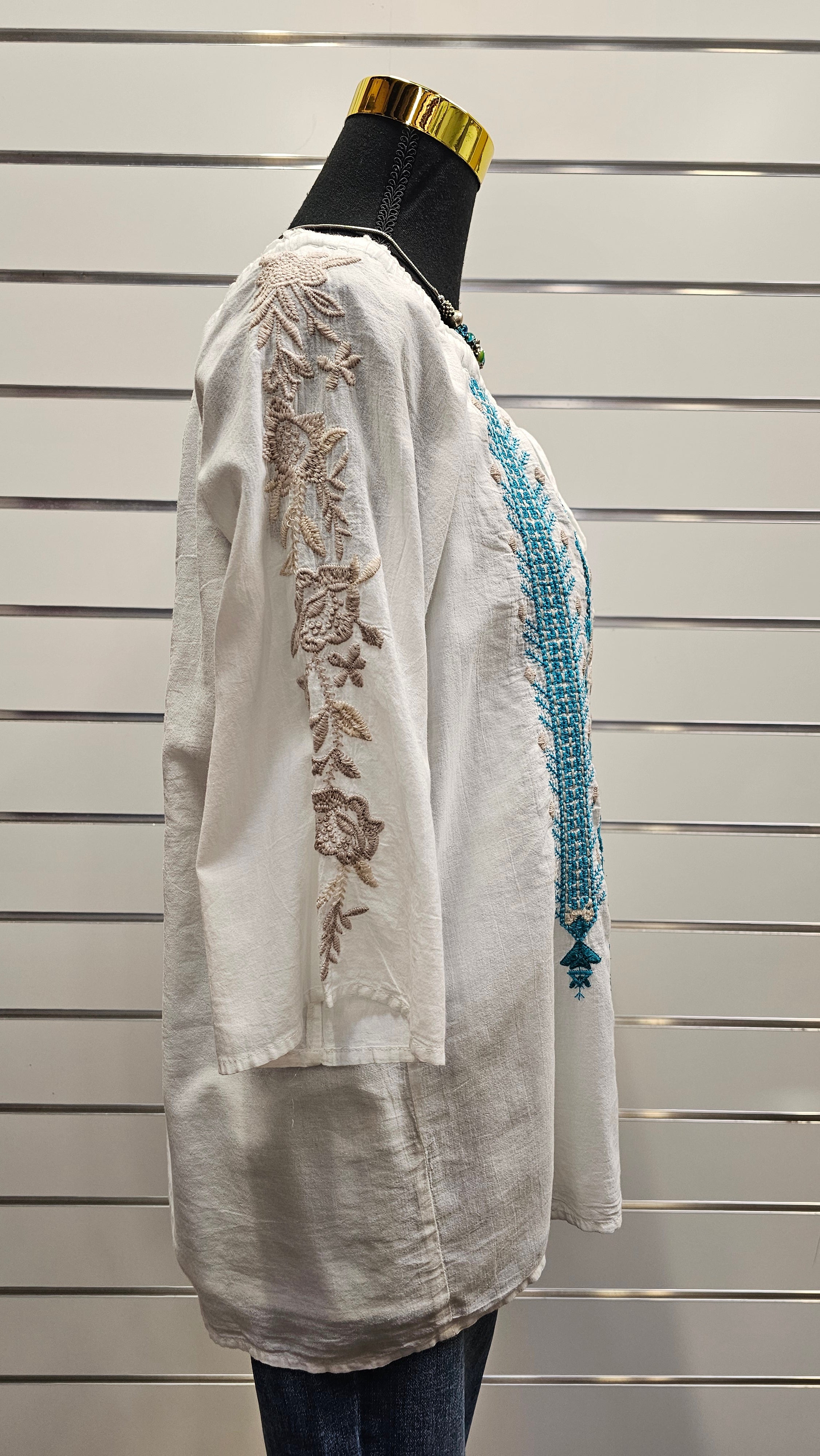 Johnny Was Workshop 100% Cotton Blouse - S image 1