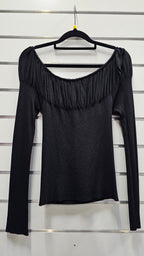 Johnny Dexter Long Sleeve Black Top - M image 0