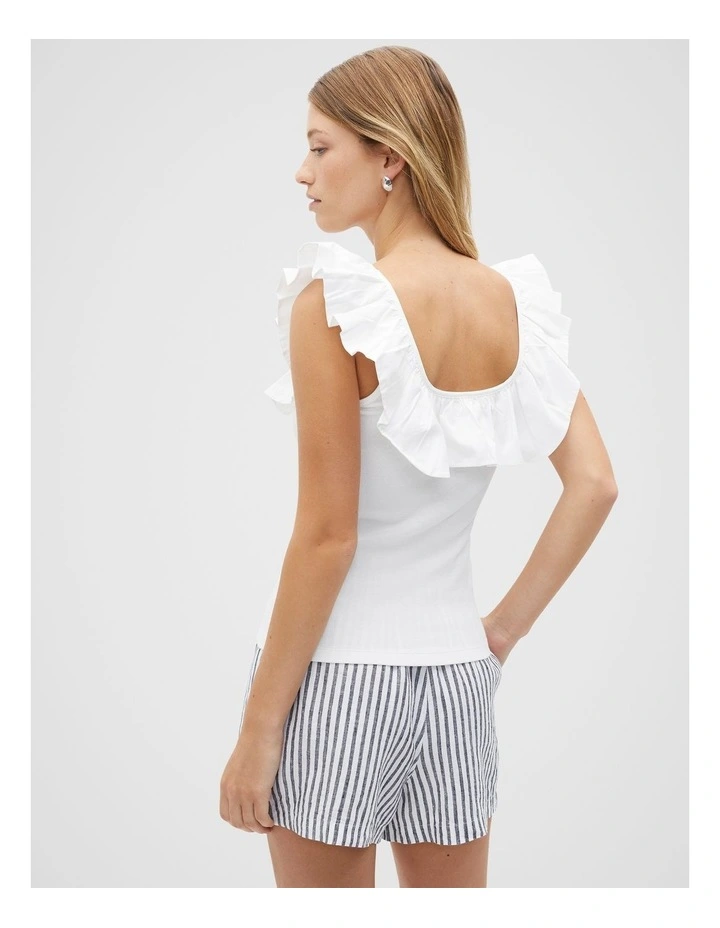 Seed Ruffle Singlet - White - M image 1