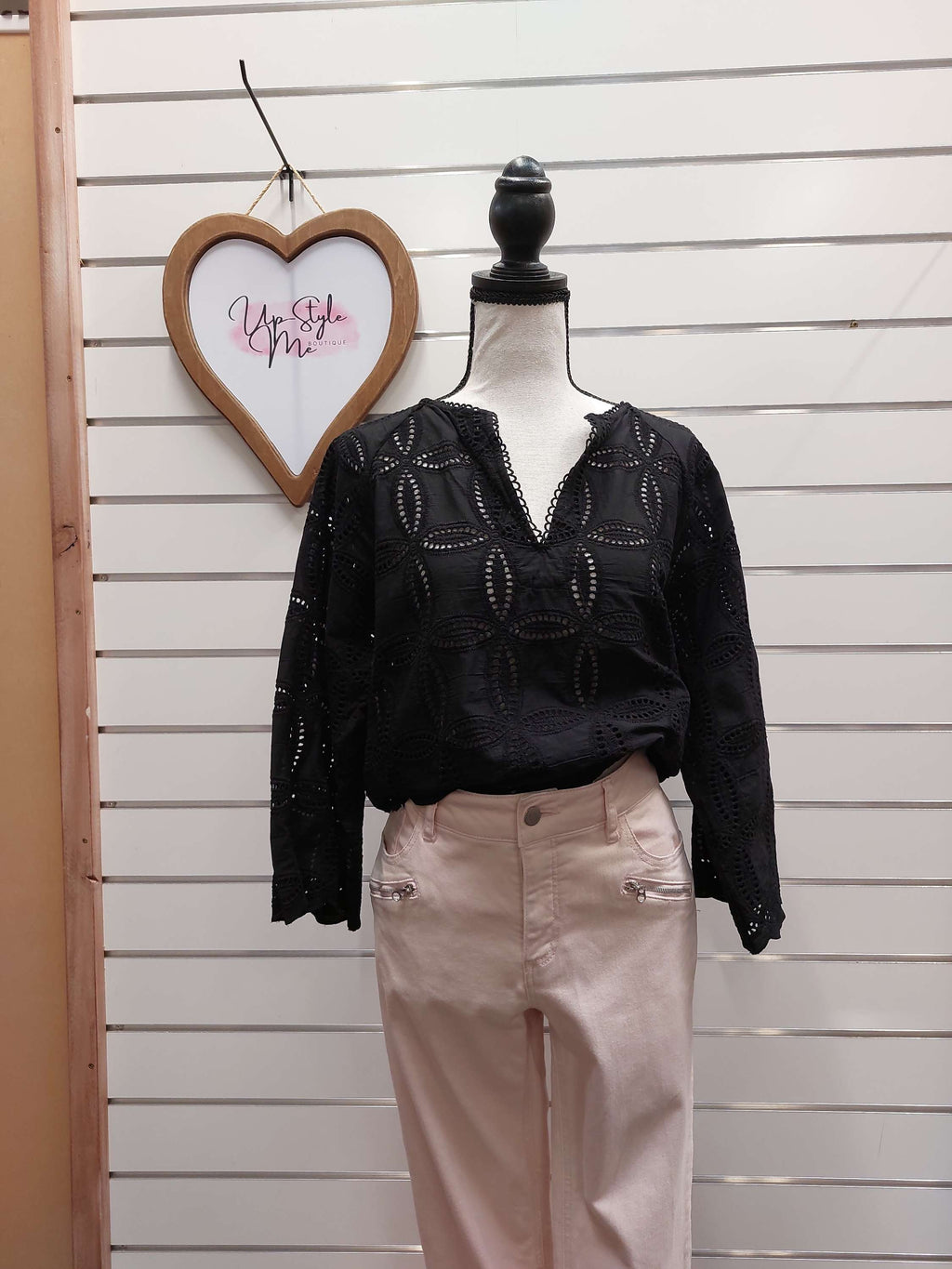 Whistle Embroidered Black Blouse - 12 image 0