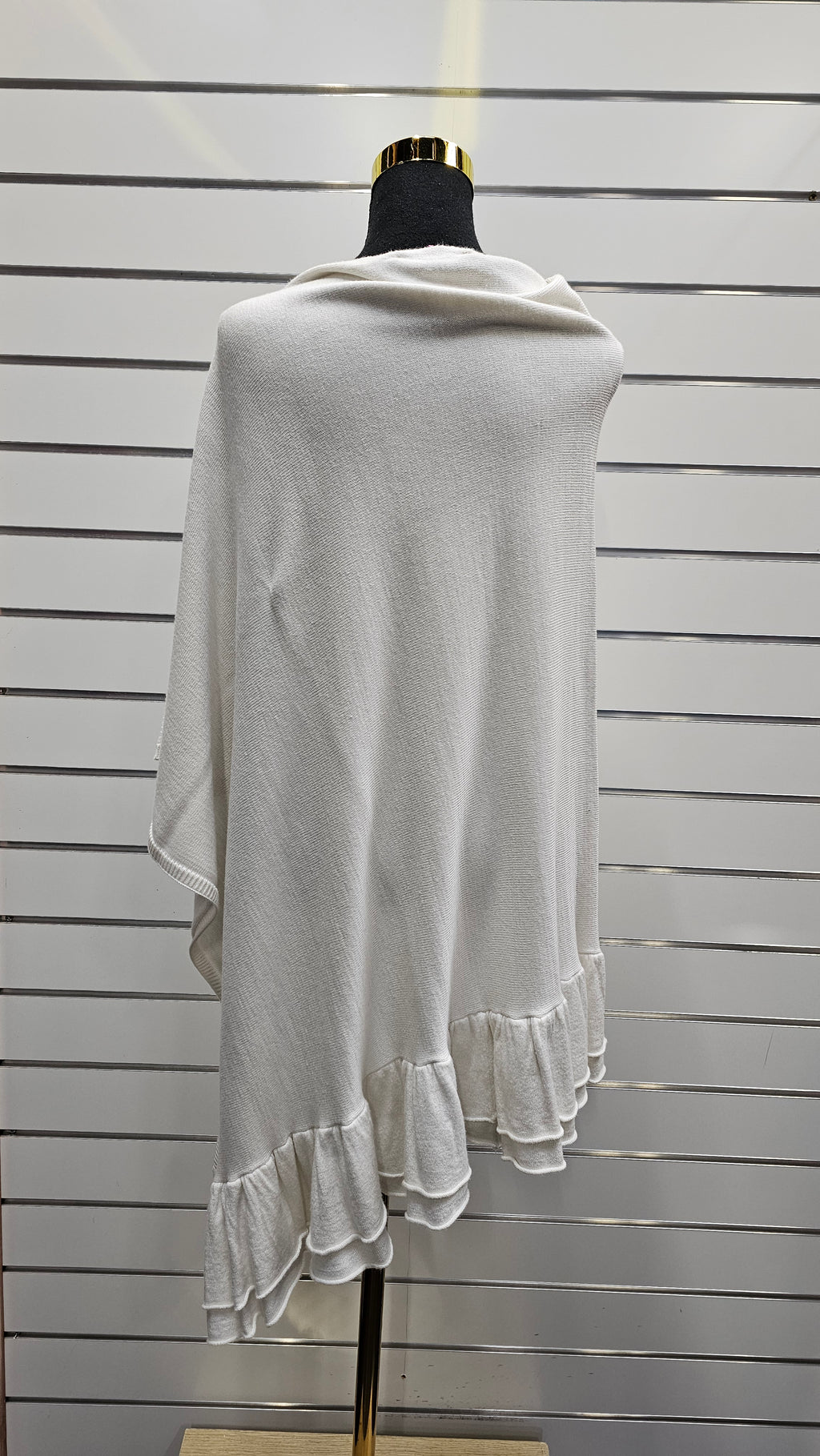 Verge Knitted Cream Shawl - OSFA image 1