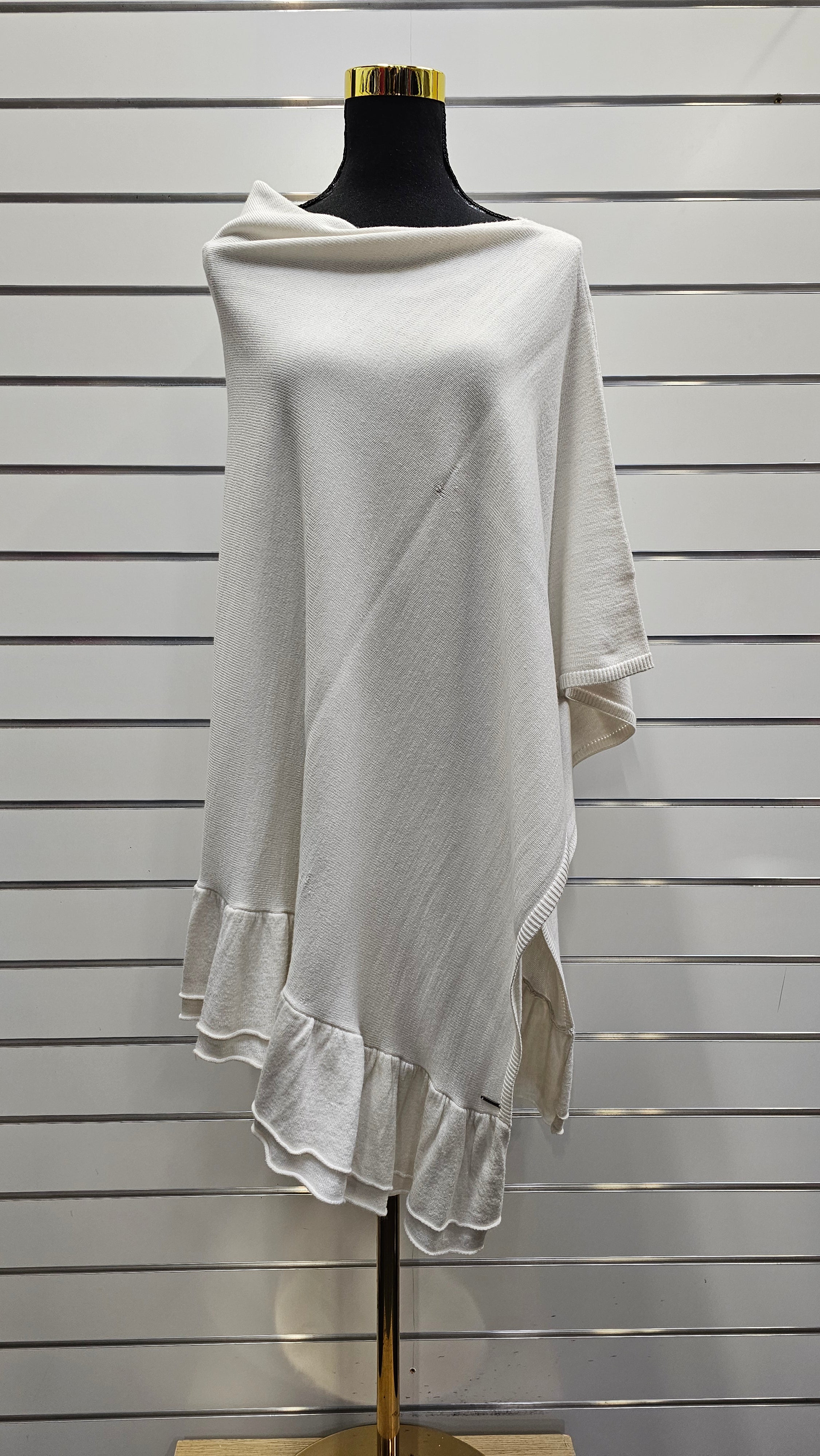 Verge Knitted Cream Shawl - OSFA image 0