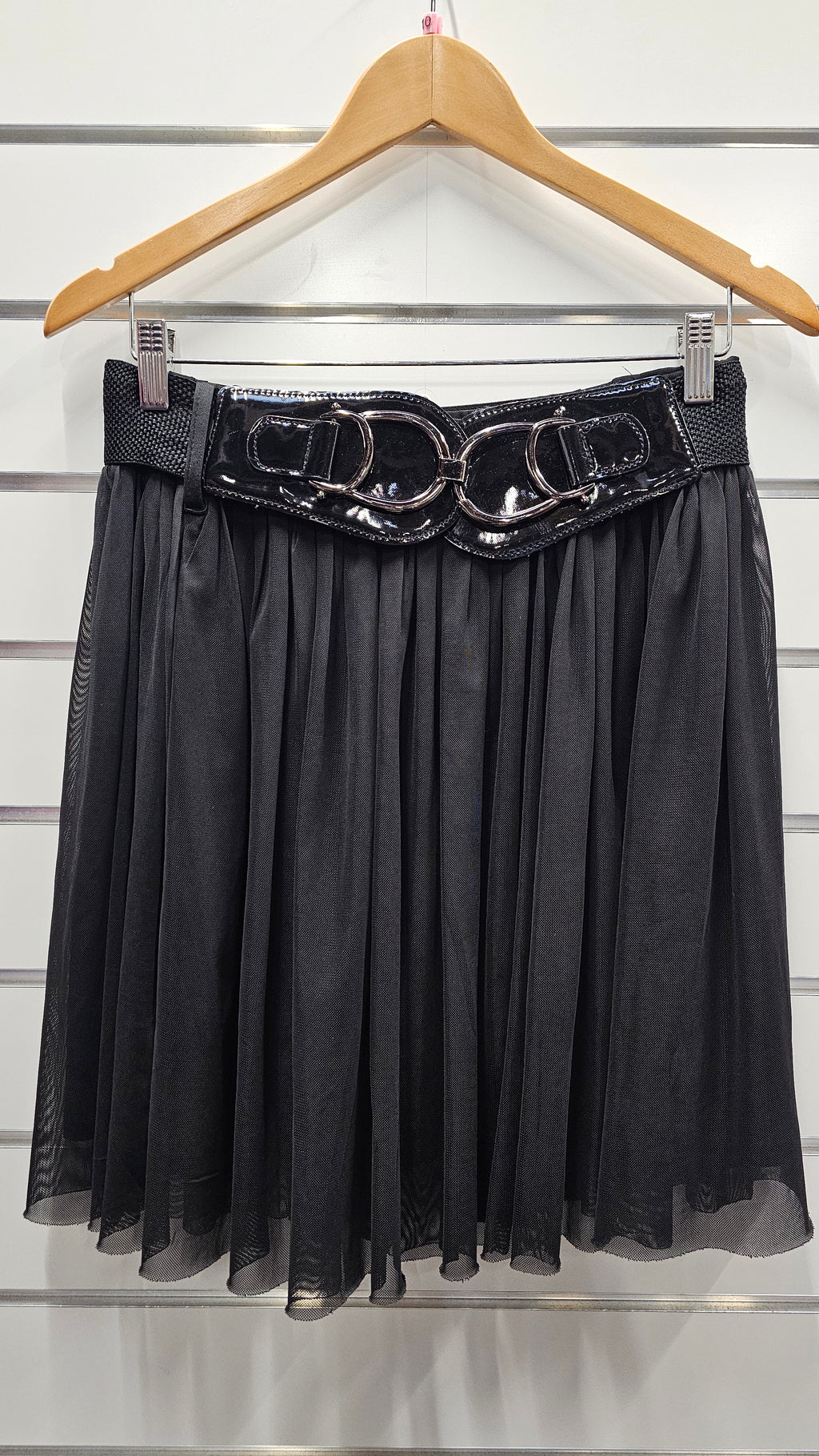 Pagani Black Mini Skirt With Big Belt - 10 image 0