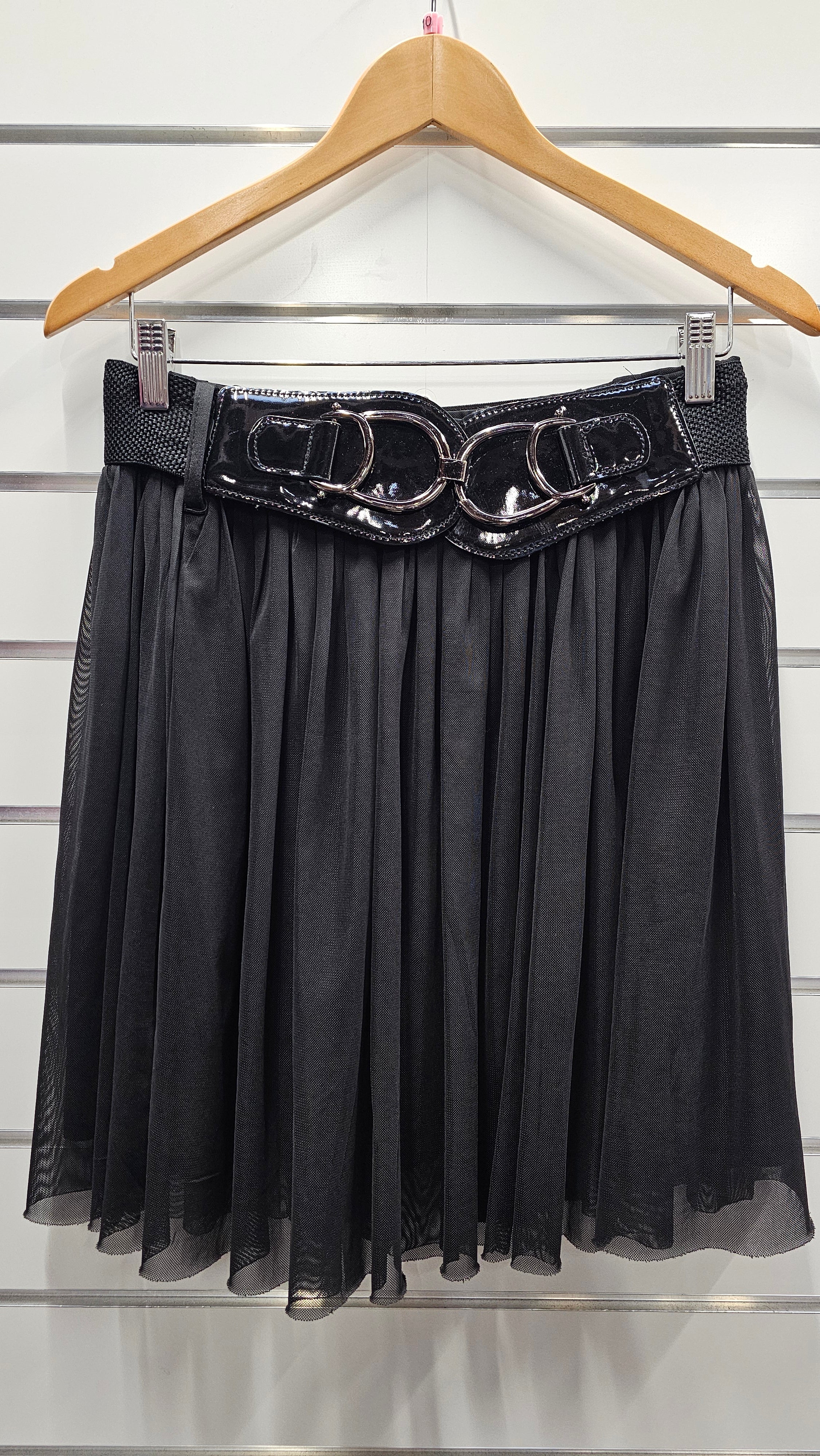 Pagani Black Mini Skirt With Big Belt - 10 image 0