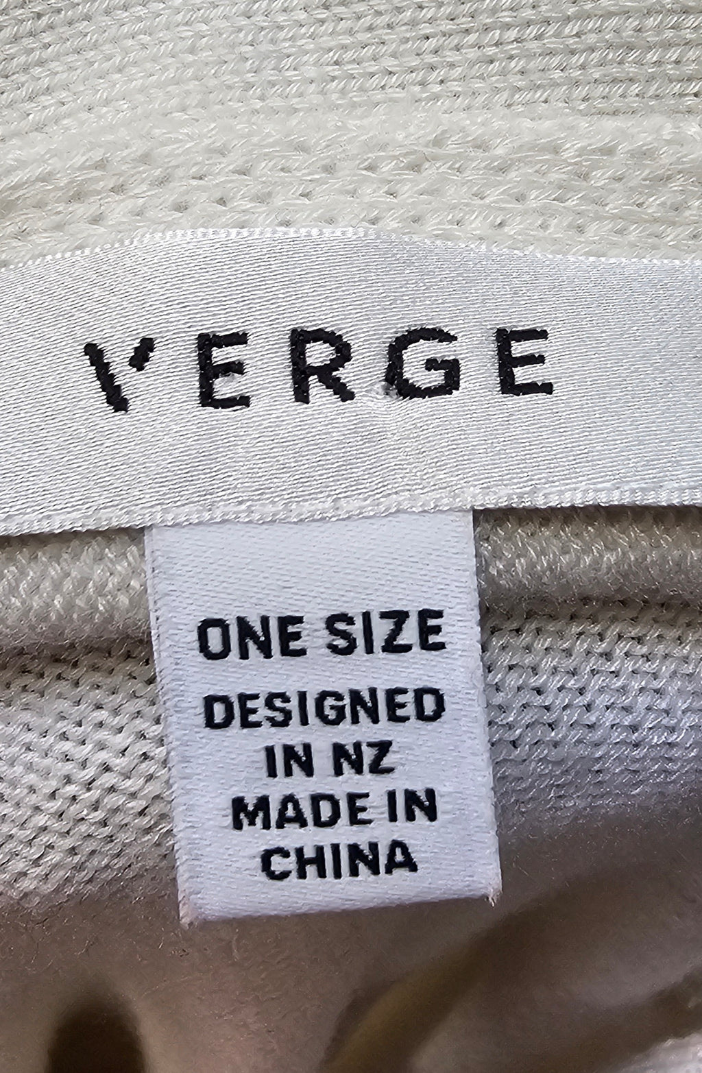 Verge Knitted Cream Shawl - OSFA image 3