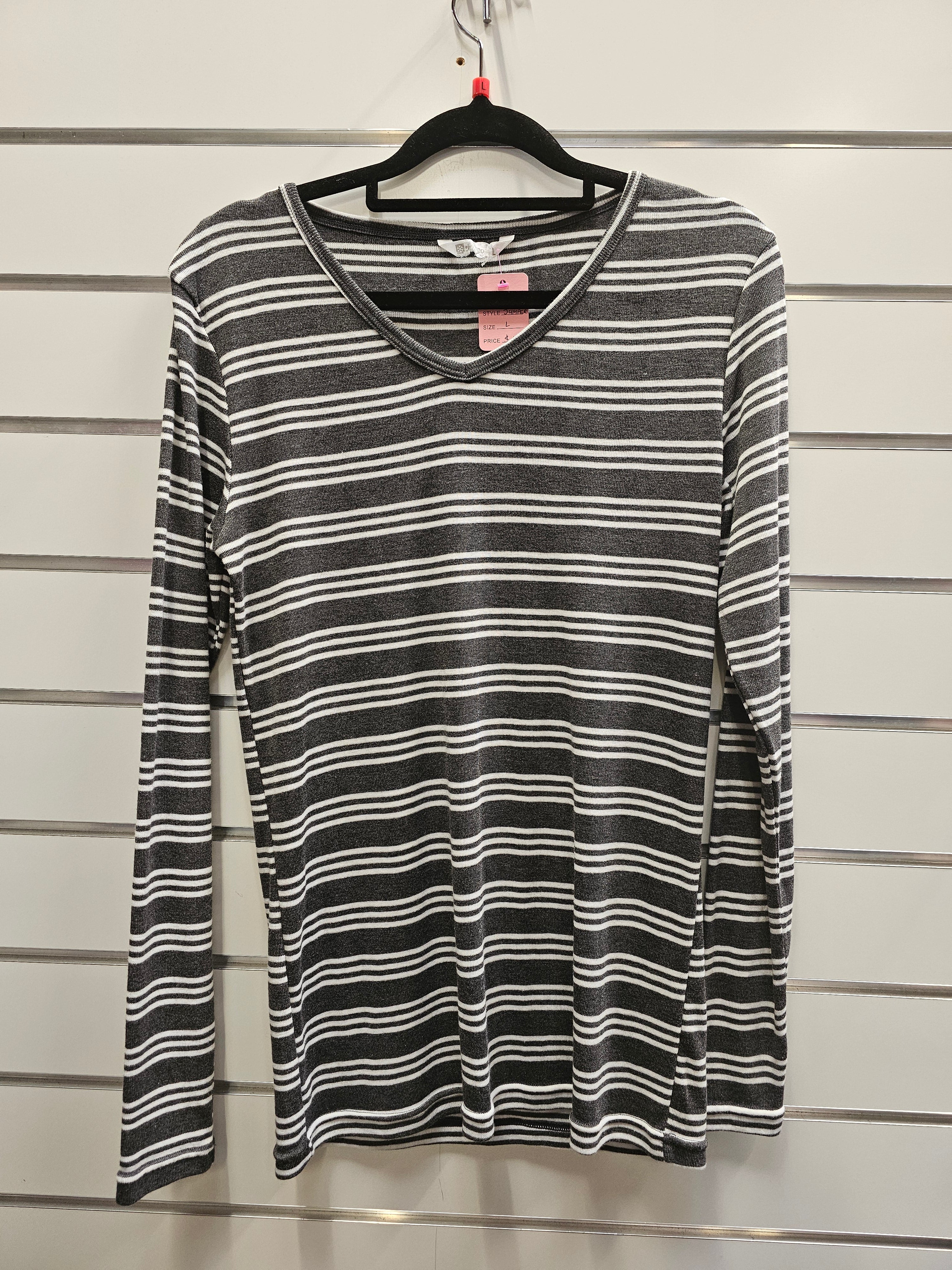 Grey Stripe Jumper - L image 0