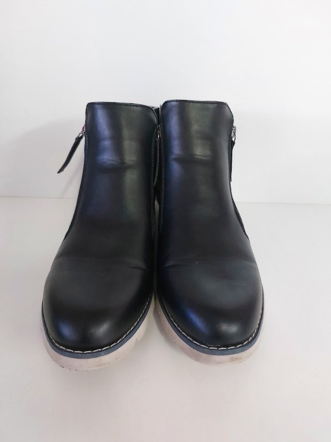 Sakura Black Pleather Zip Up Boots - 11 image 3