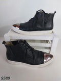 Black with Bronze Toe Detail Lace Up Shoes - Gelato image 0