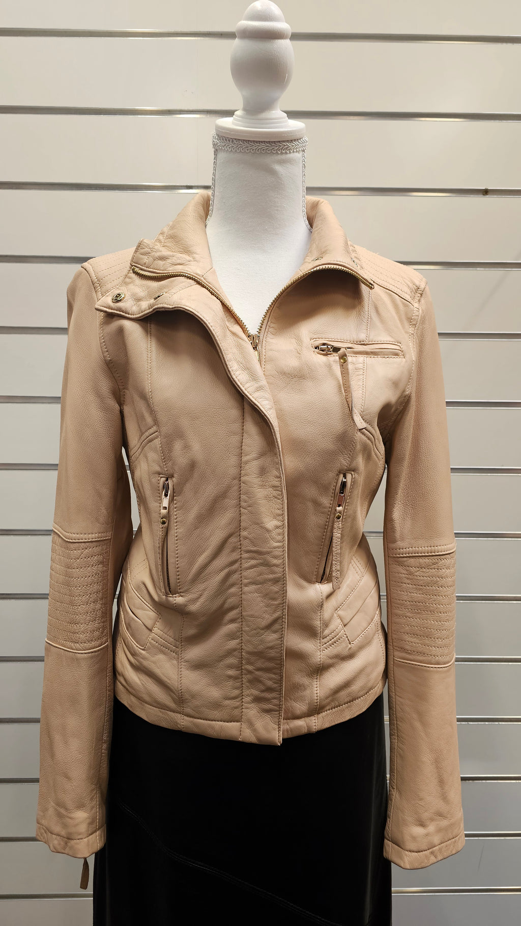 Zara Woman Genuine Leather Dusky Pink Jacket - M image 0
