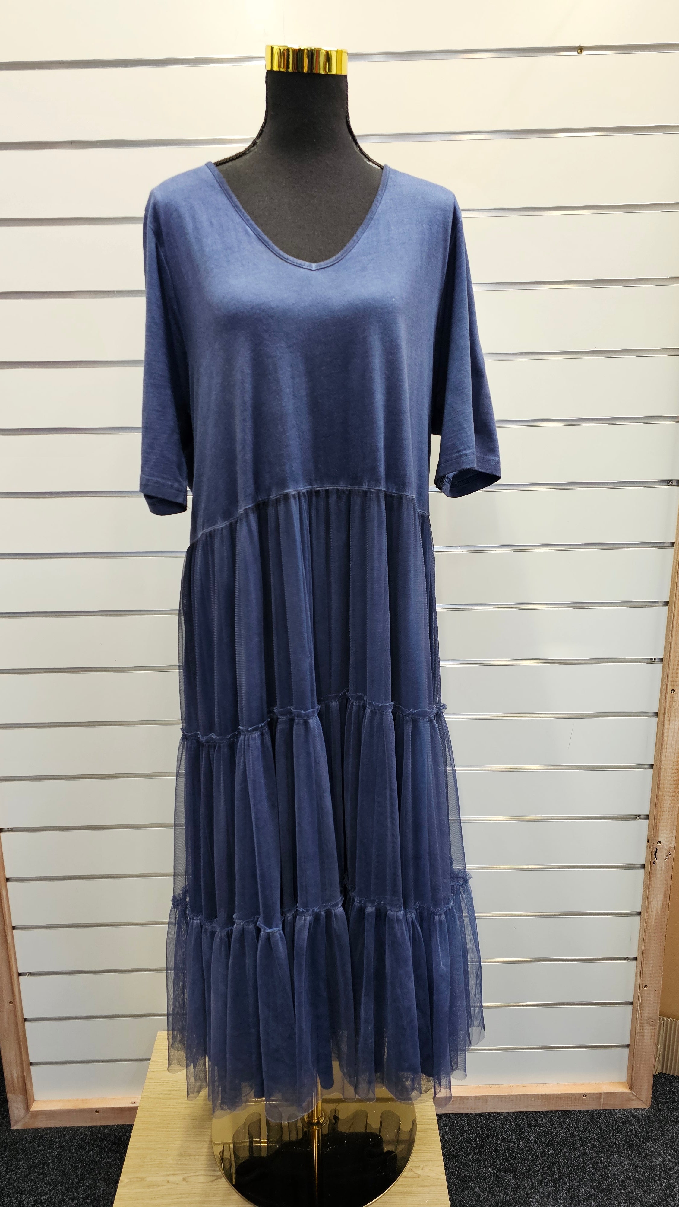 K+K Navy Blue Dress 100% Cotton - 2XL image 0