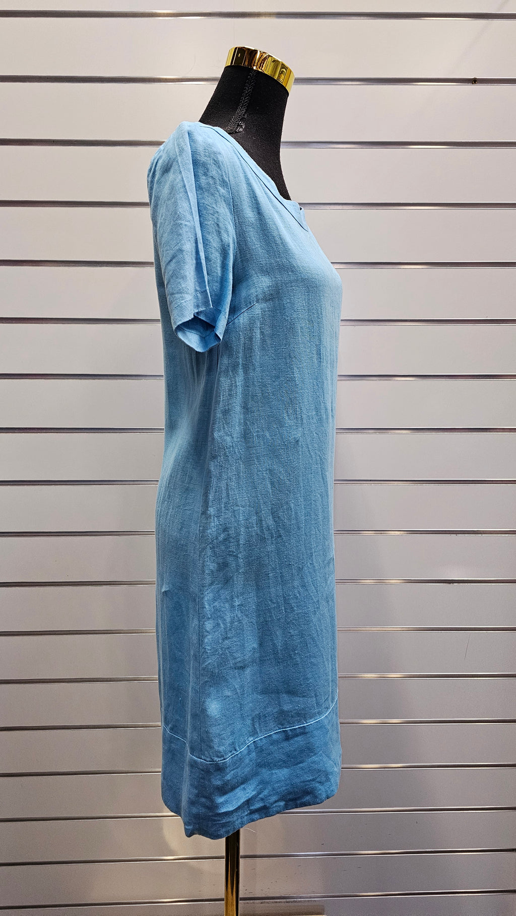 Blue 100% Linen Dress - 12 image 1