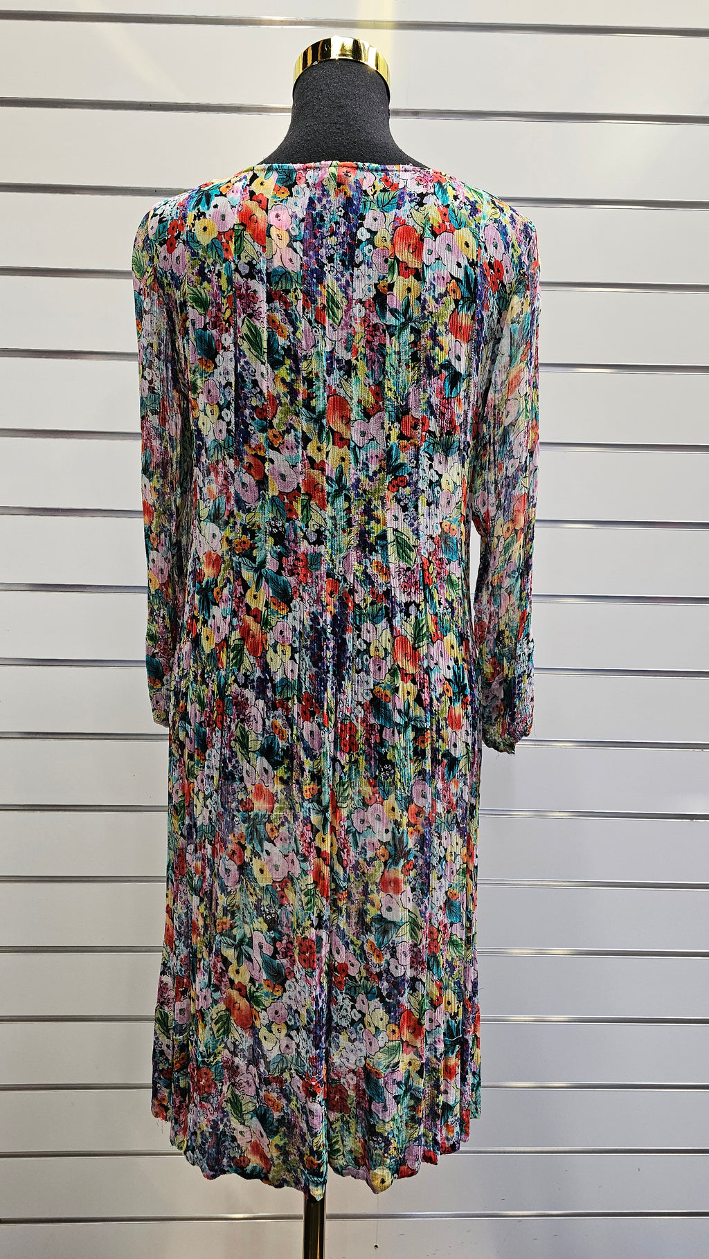 Blue Illusion Floral Dress 100% Viscose - S image 2