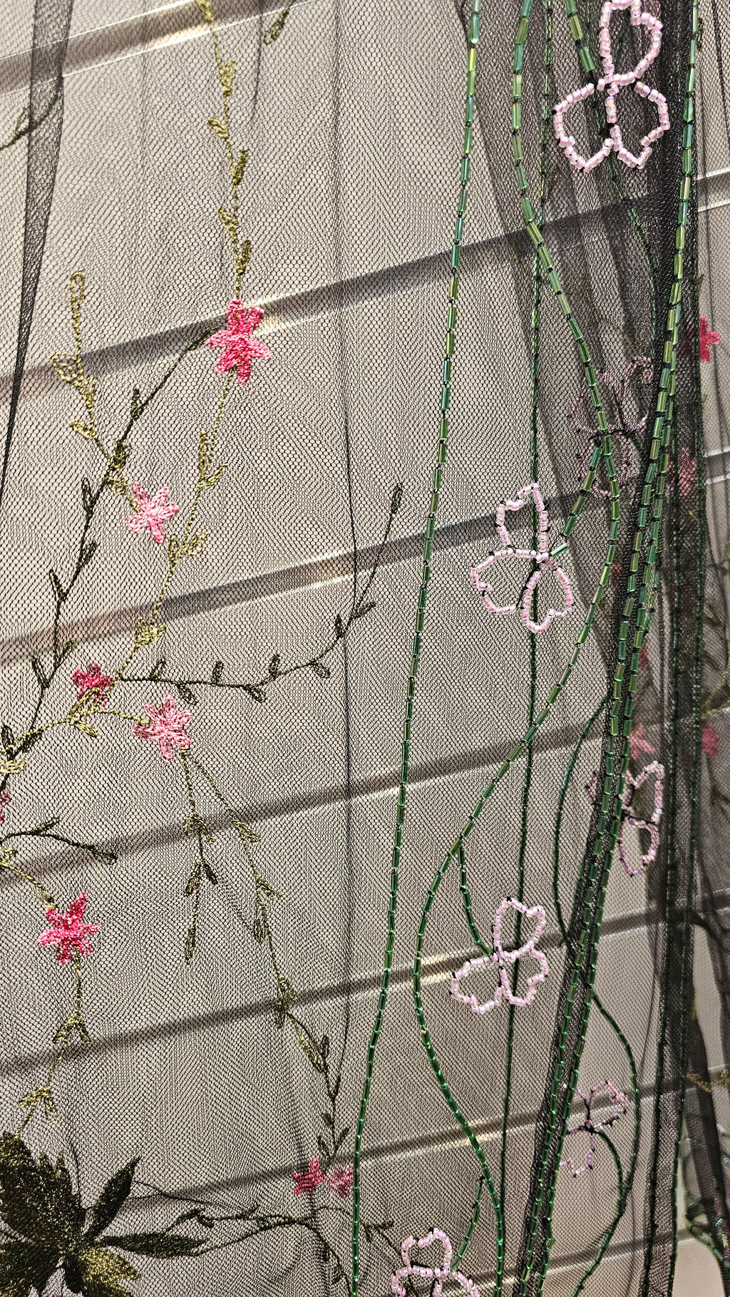 Black Scarf With Beads And Embroidery image 1
