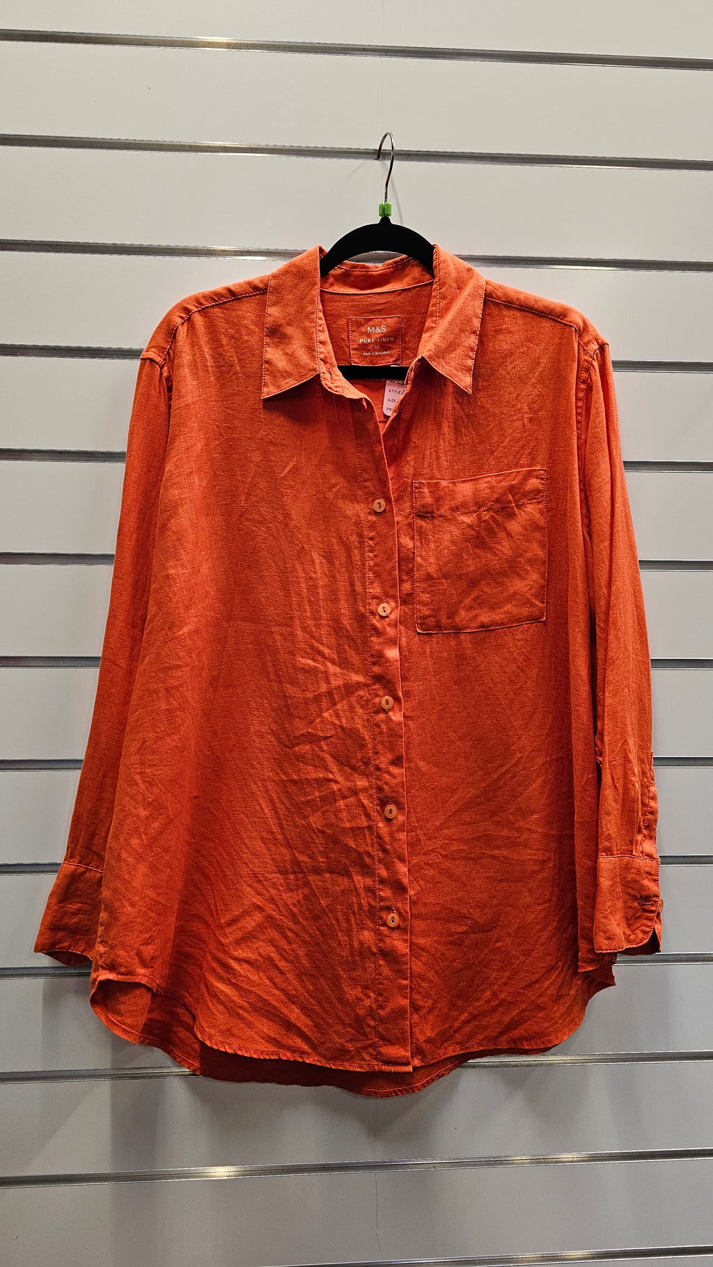 H&S Pure Linen Orange Shirt - 12 image 0