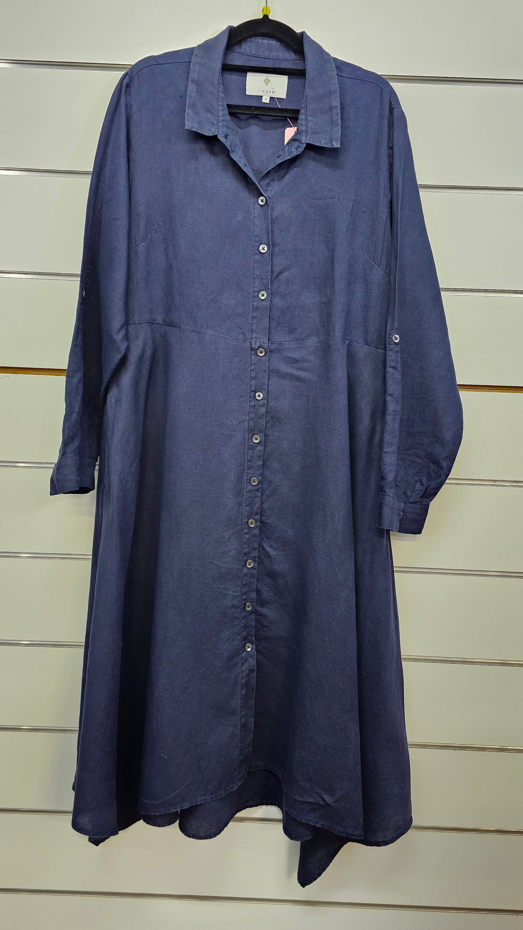 Jigsaw long sleeve linen dress 16