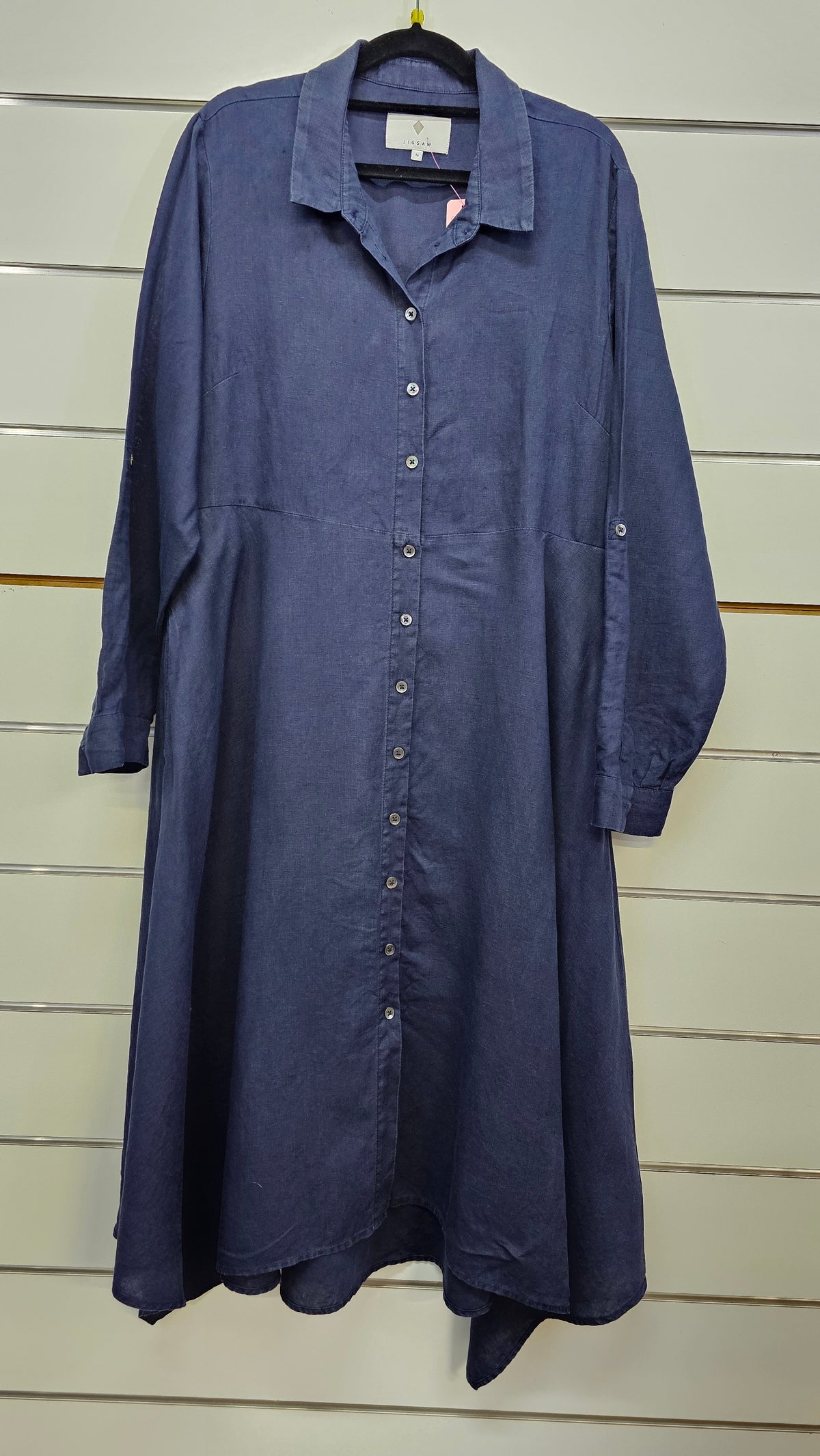 Jigsaw long sleeve linen dress 16