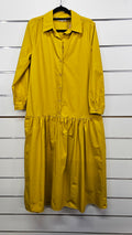 Zara mustard long sleeve maxi dress