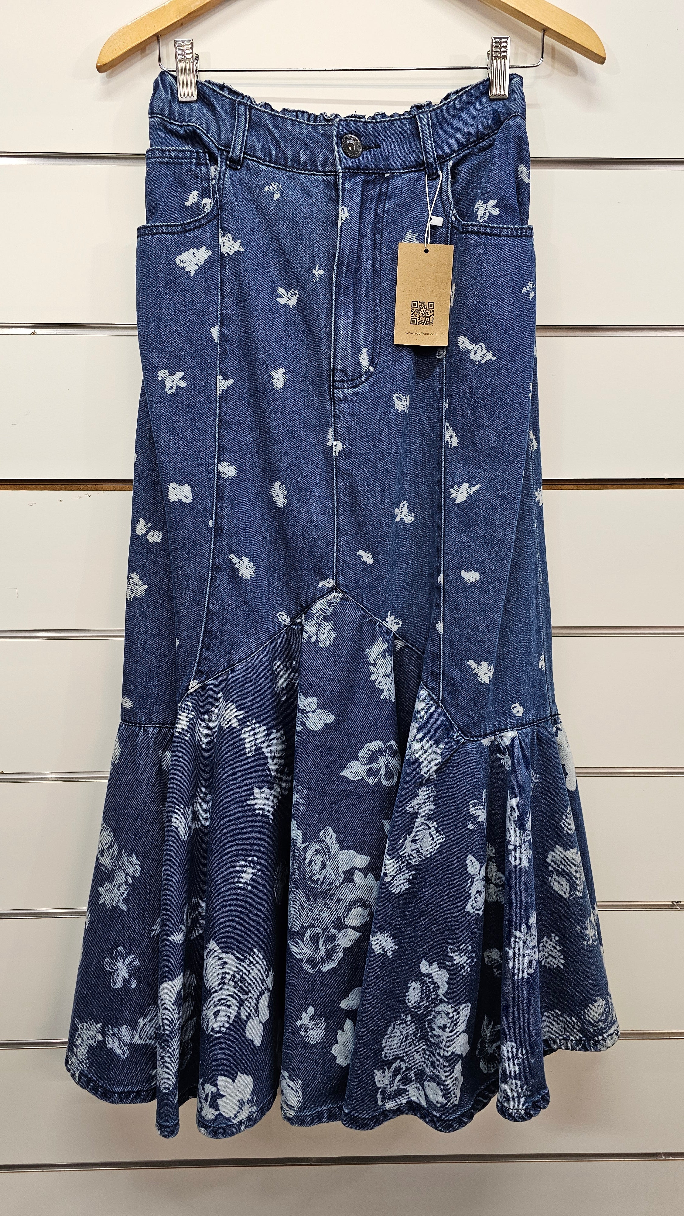 Soolinen denim maxi skirt