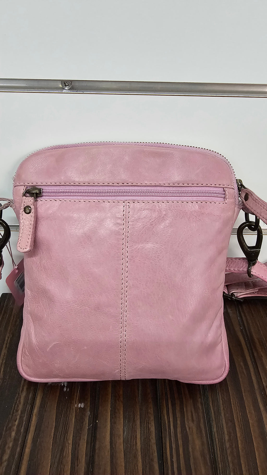 Rugged Hide Lilac Leather Crossbody Bag