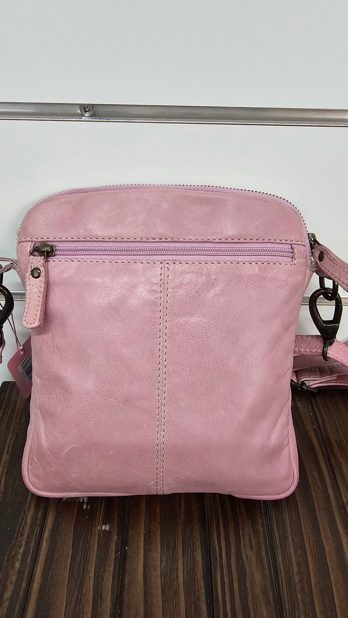 Rugged Hide Lilac Leather Crossbody Bag