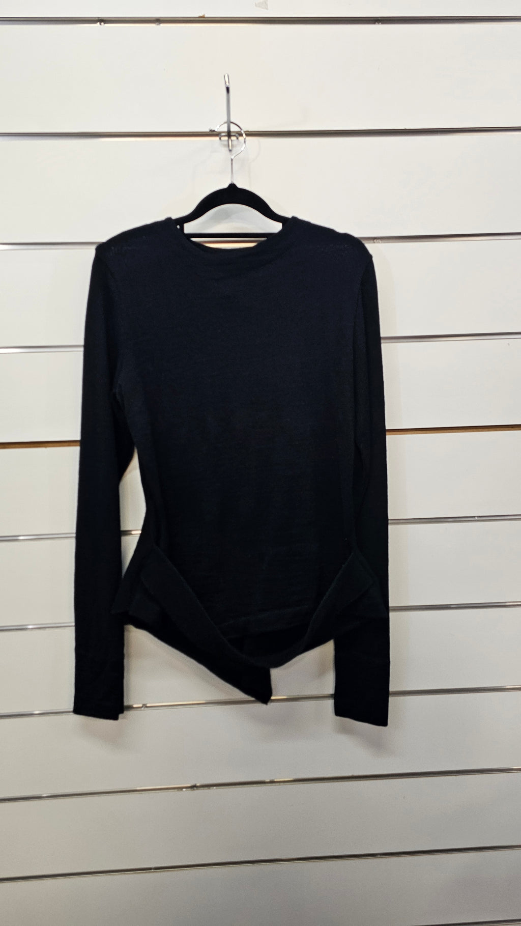 Mild Red Black L/S Knit Top with Belt - L