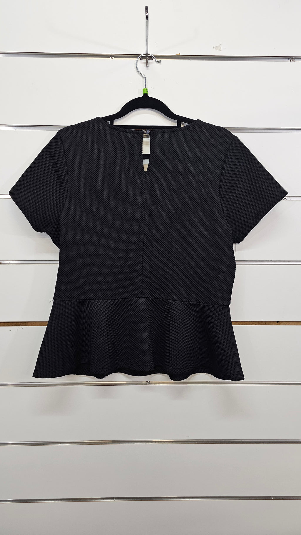 Dotti Black Peplum top waffle fabric - 12