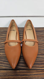 Pulp Beige Pointed-Toe Strap Flats - 40