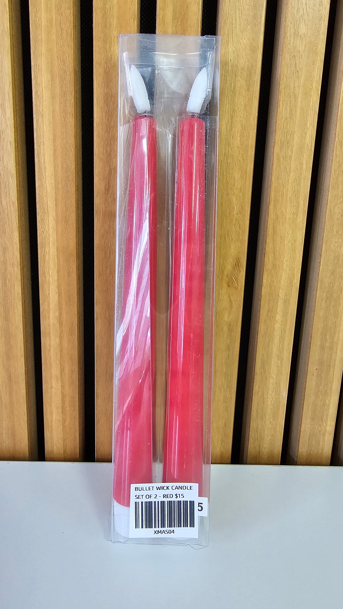 Bullet wick candle red set of 2