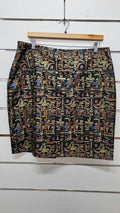Egyptian print pencil skirt