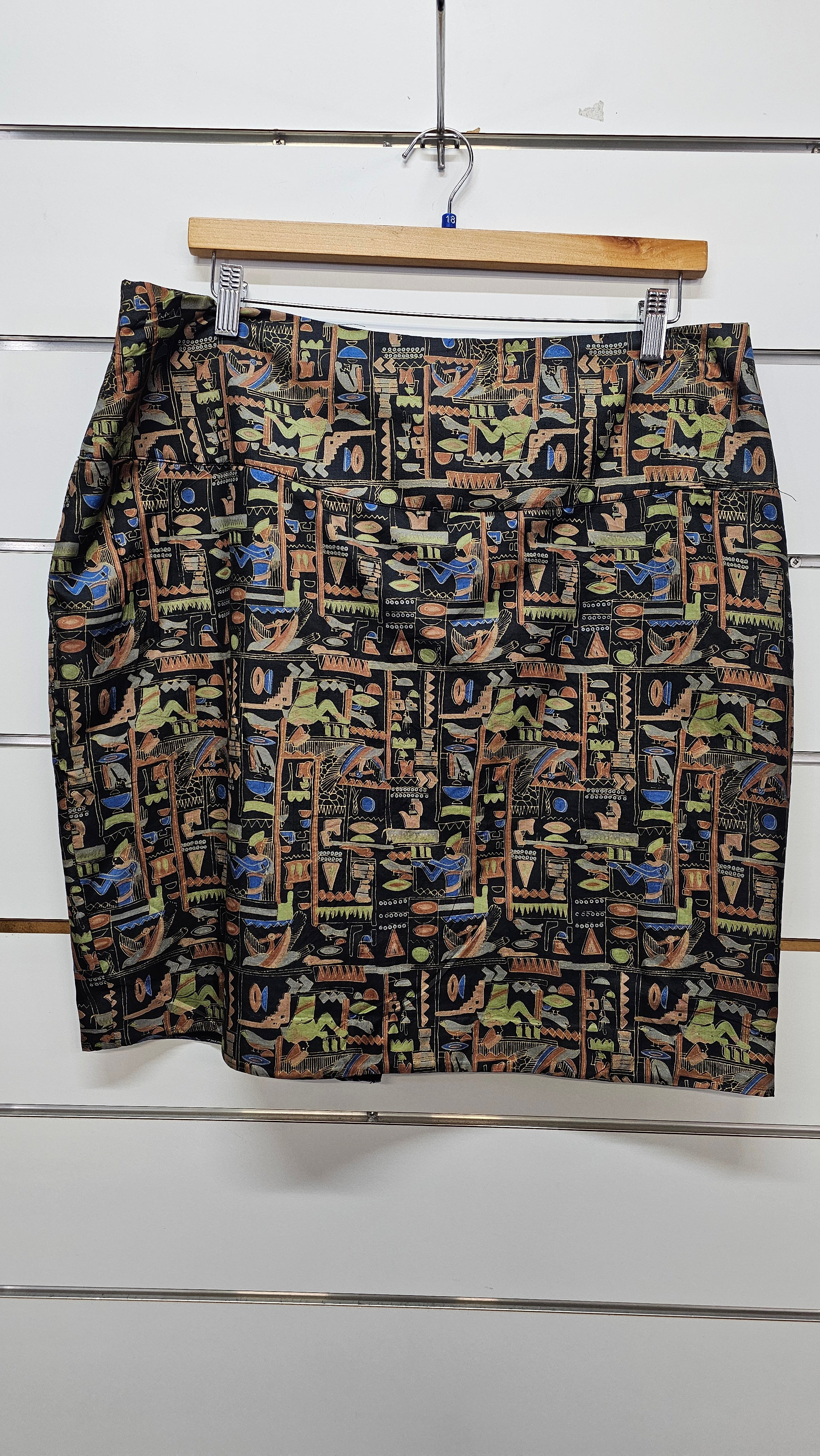Egyptian print pencil skirt